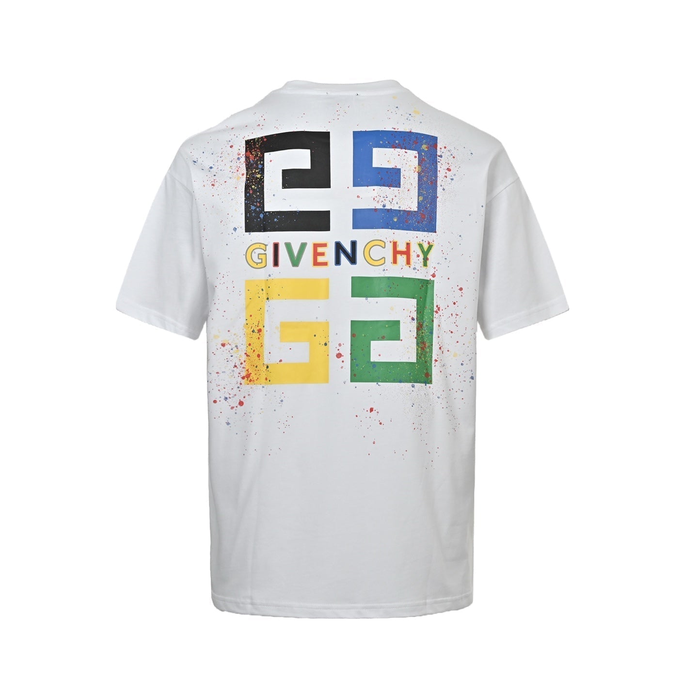 25ss Palace Grid Color Splash Ink Printed Short Sleeve