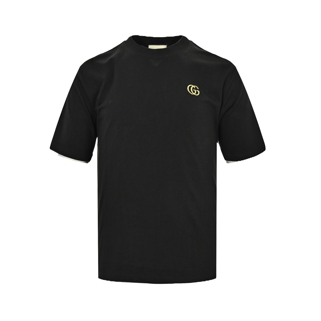 25ss Double G gold logo embroidered short sleeves