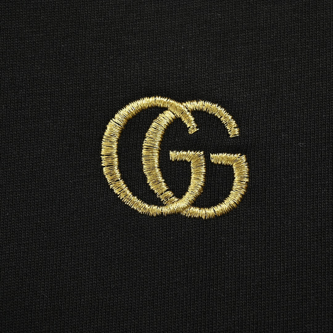 25ss Double G gold logo embroidered short sleeves