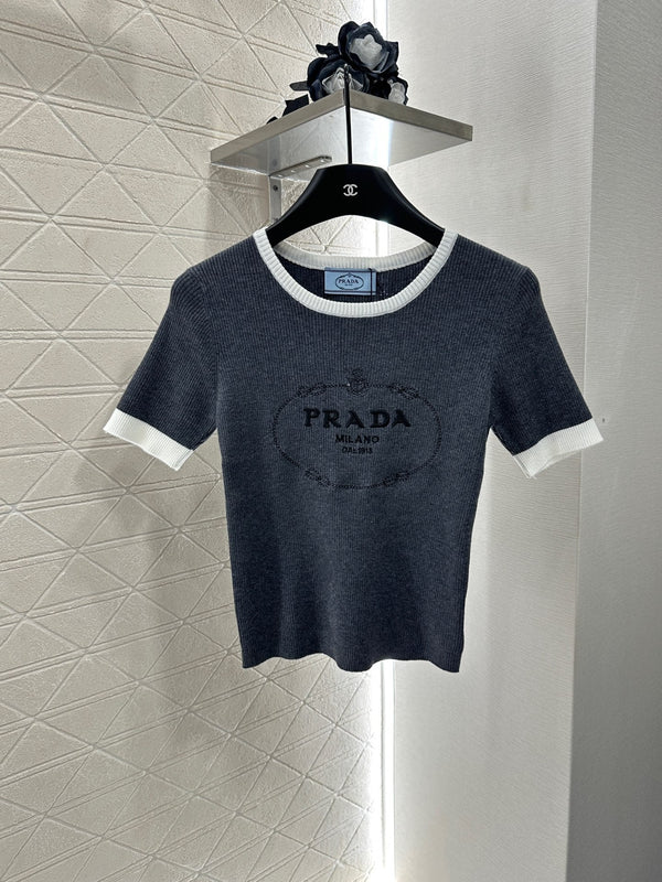 25 new product Embroidered knitted short sleeves