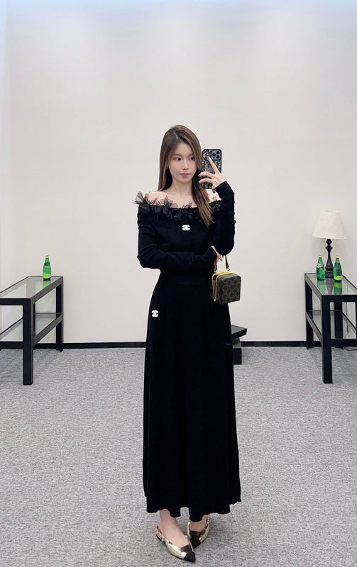 25 New Arrival Knitted Long-Sleeved Skirt Set