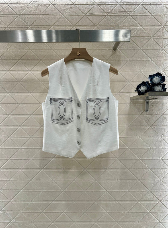 2025 new product Double C vest shorts set