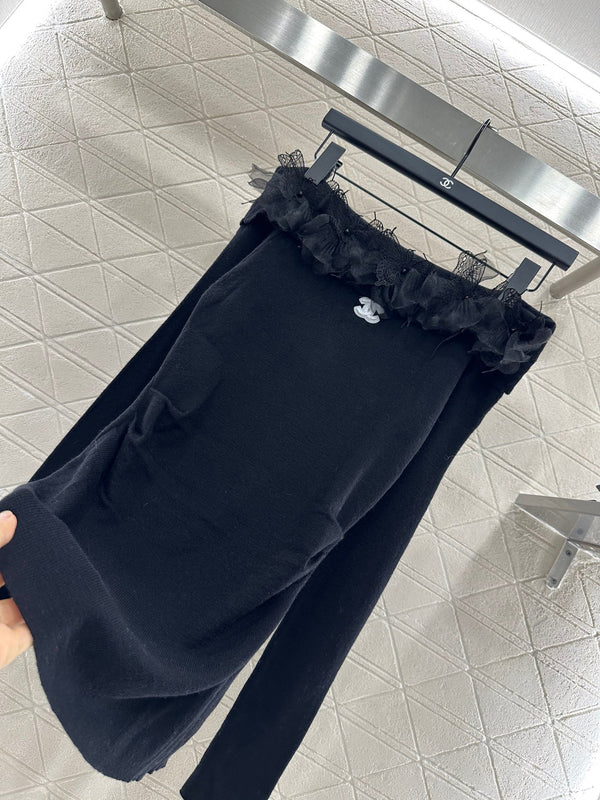 25 New Arrival Knitted Long-Sleeved Skirt Set