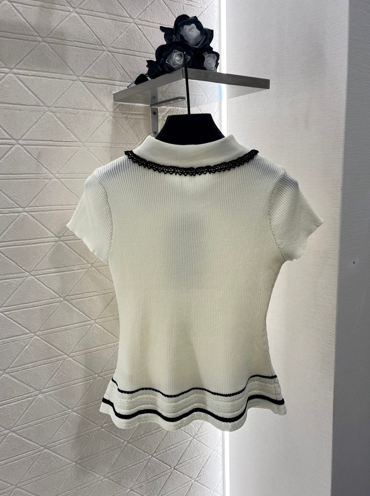 25 new product Hollow knitted short sleeves