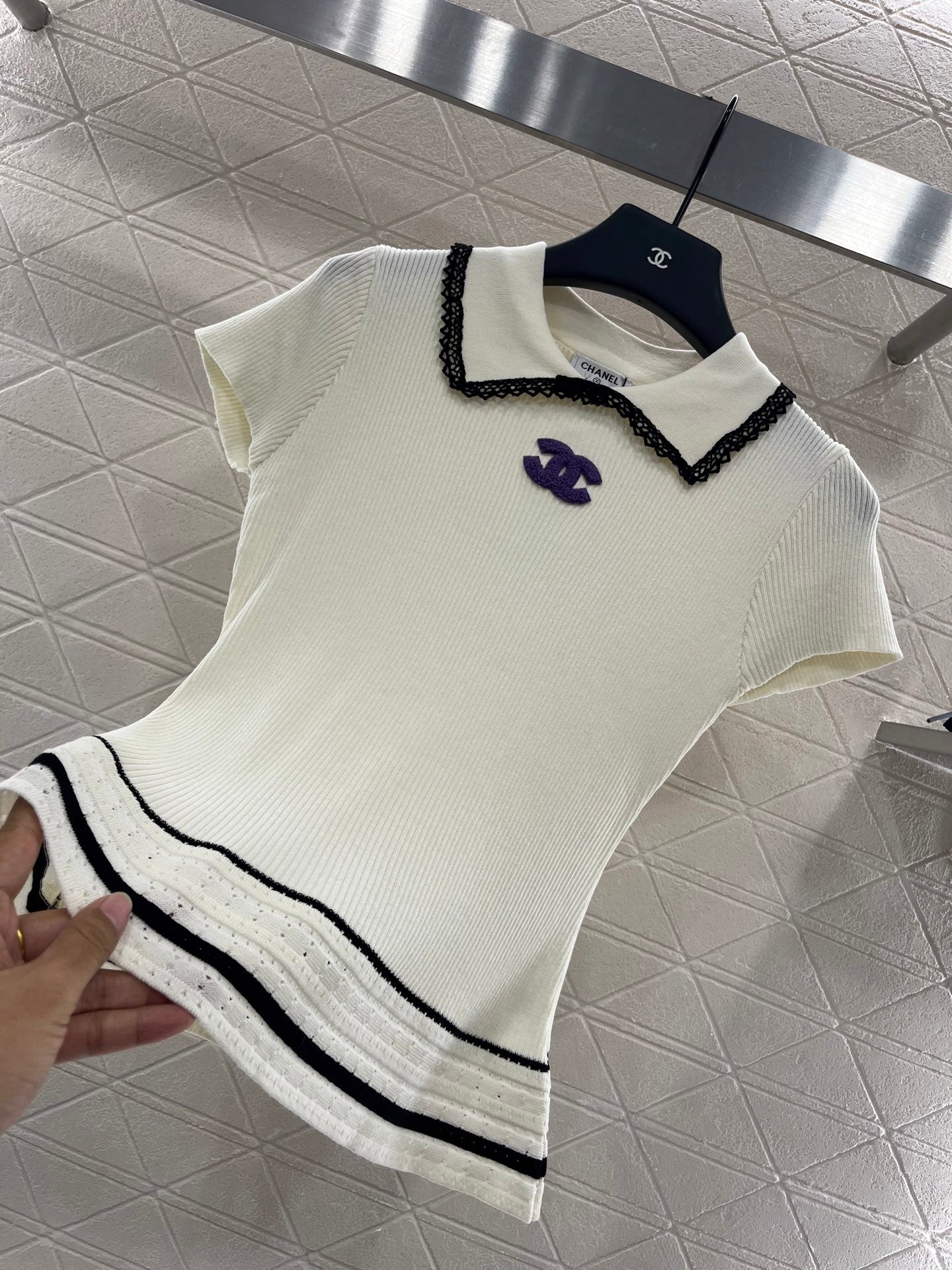 25 new product Hollow knitted short sleeves
