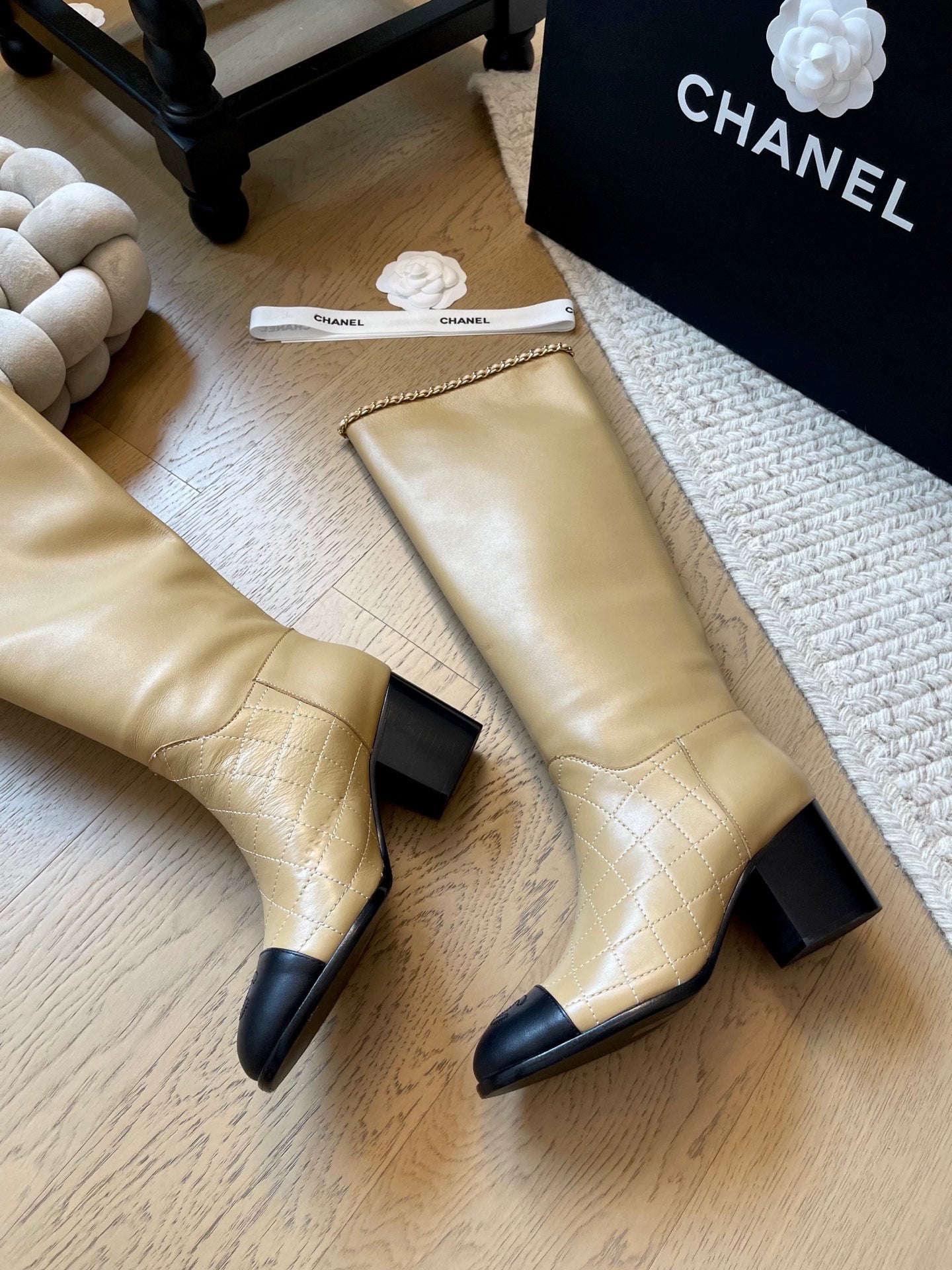 leather chunky heel boots