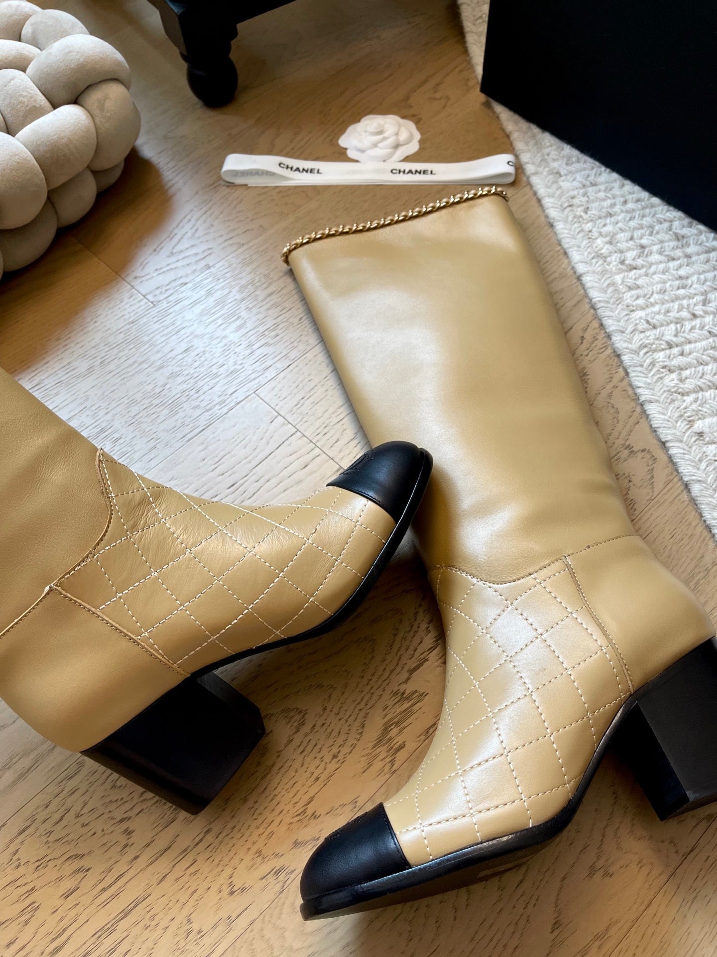 leather chunky heel boots