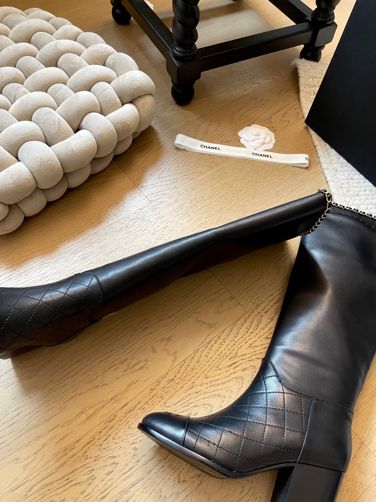 leather chunky heel boots
