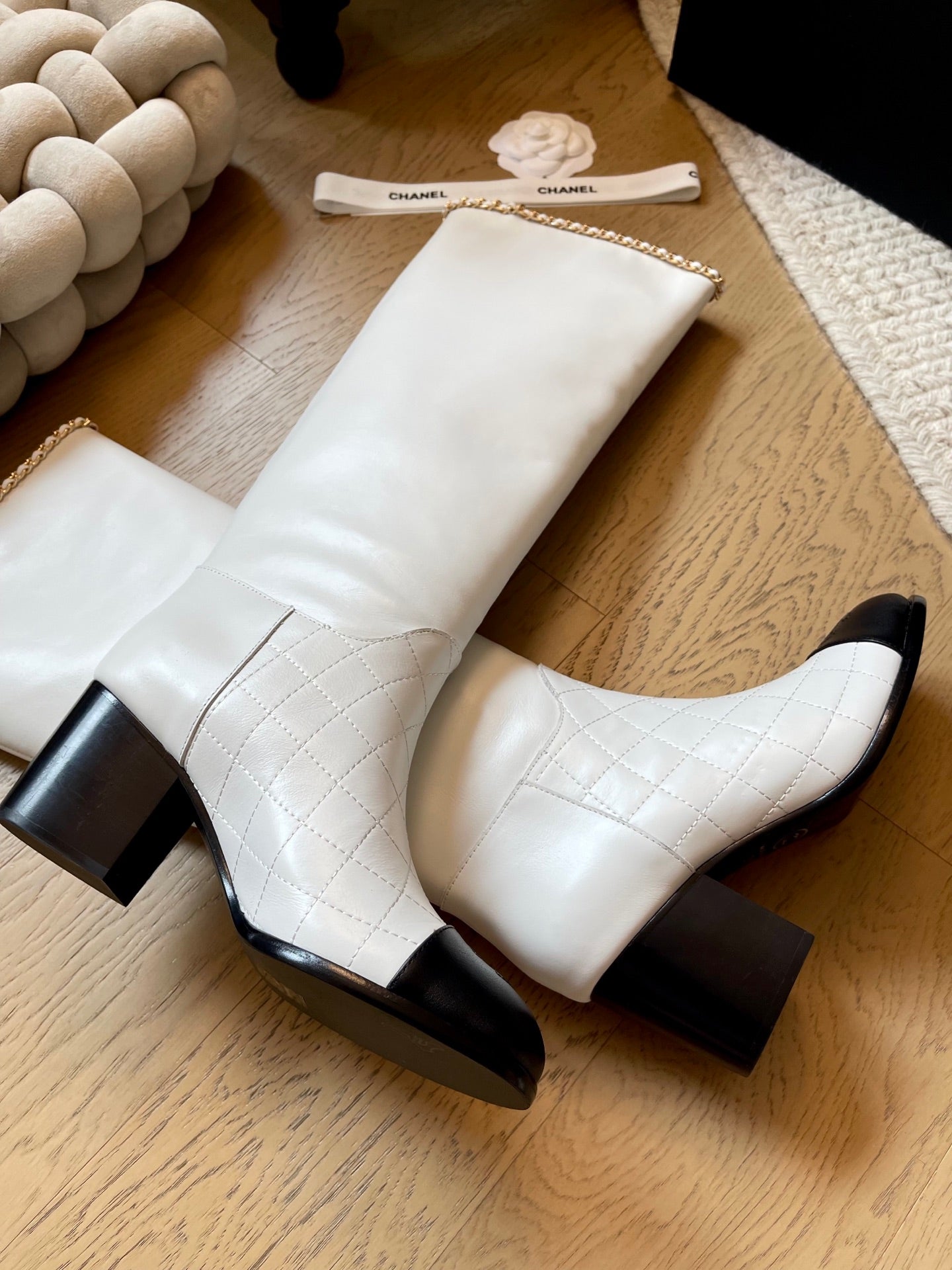 leather chunky heel boots