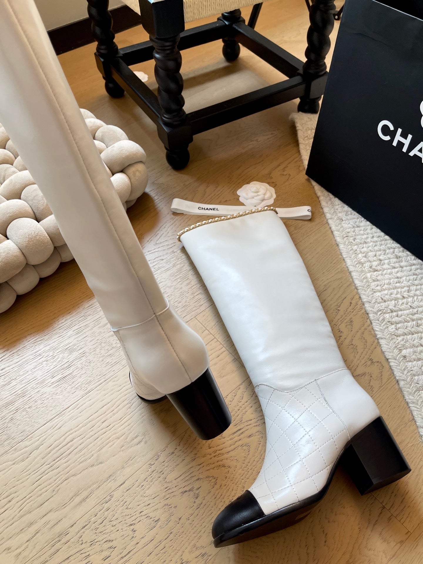 leather chunky heel boots