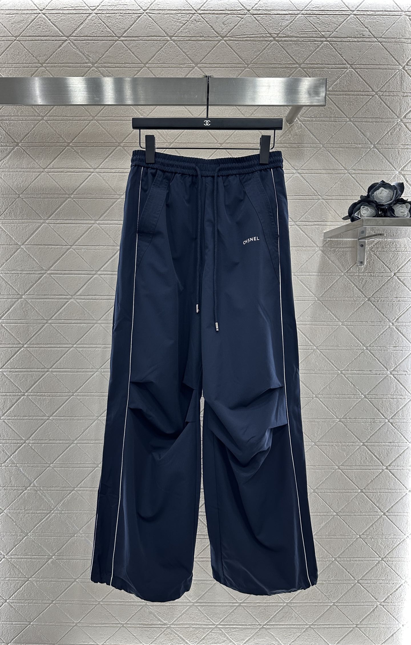 Casual baseball jacket and trousers set.