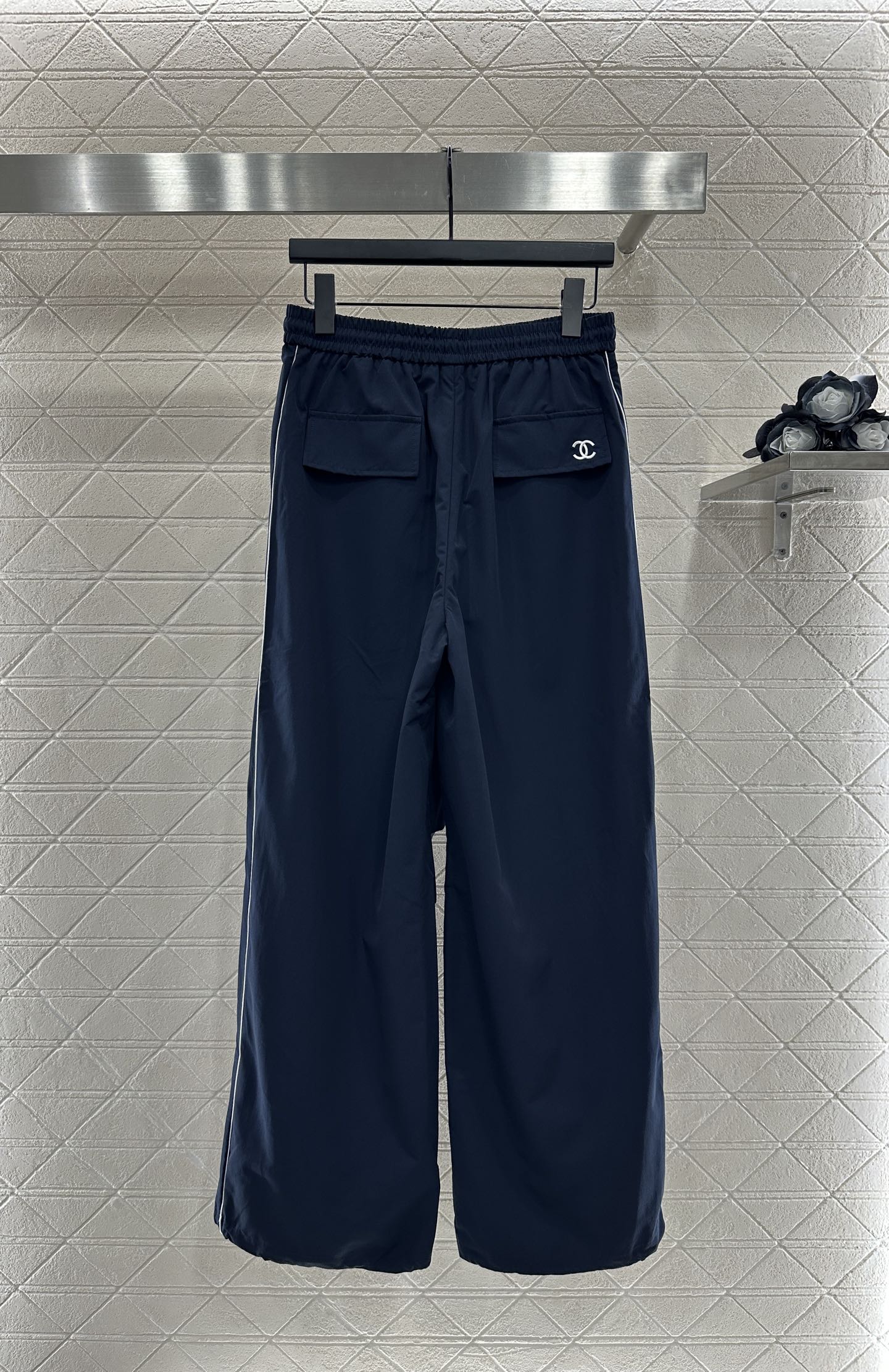 Casual baseball jacket and trousers set.
