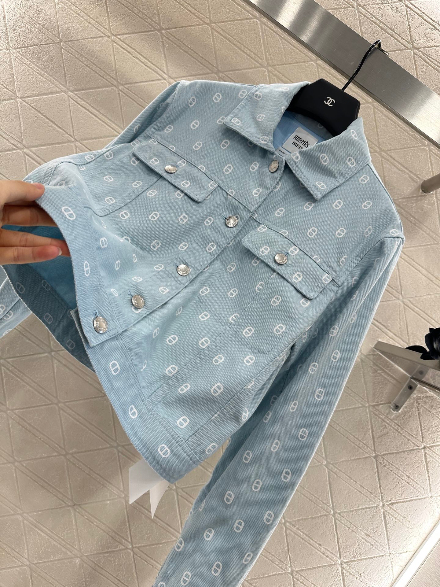 Printed denim jacket