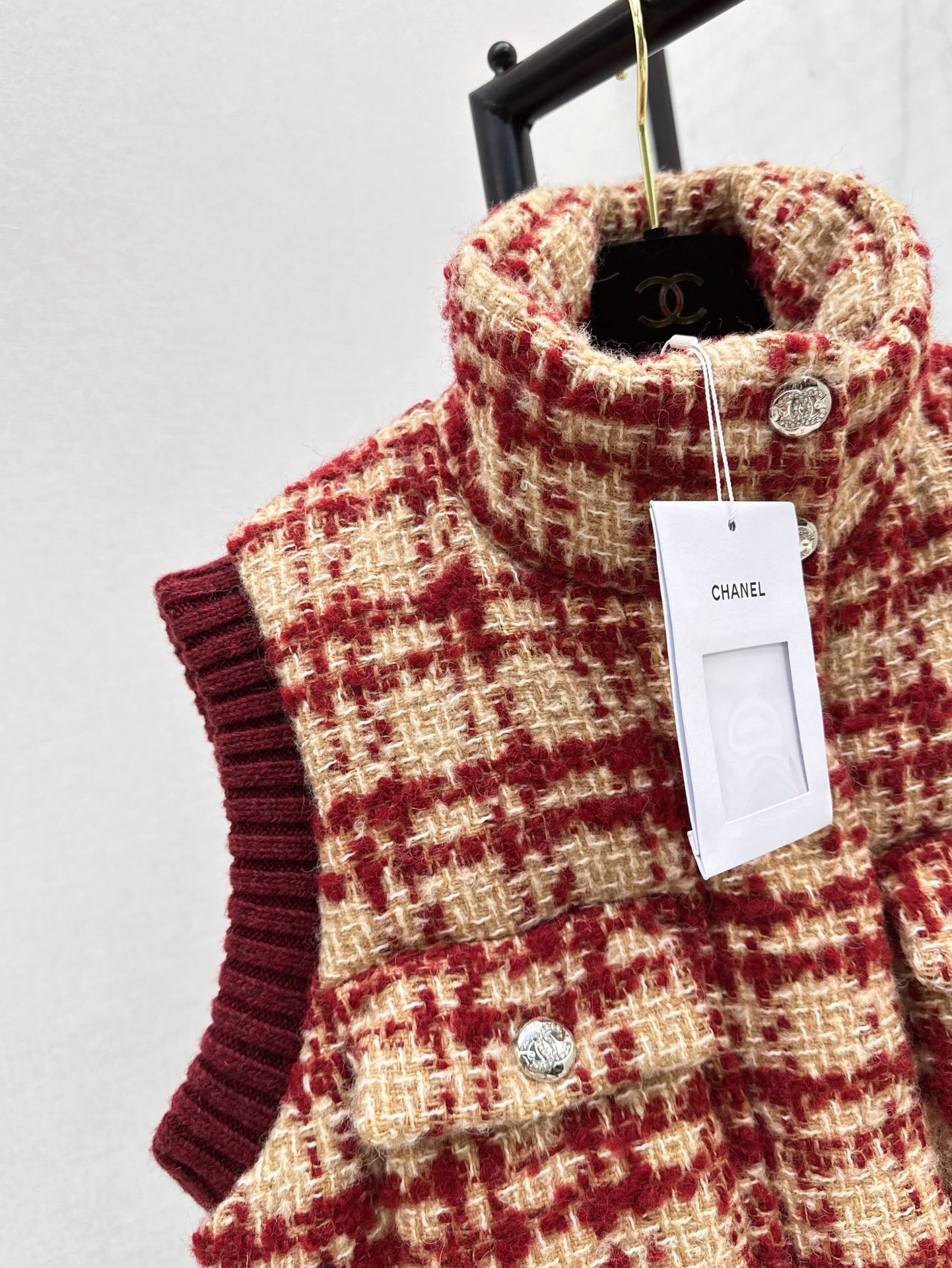 Ski Tweed Plaid Down Vest