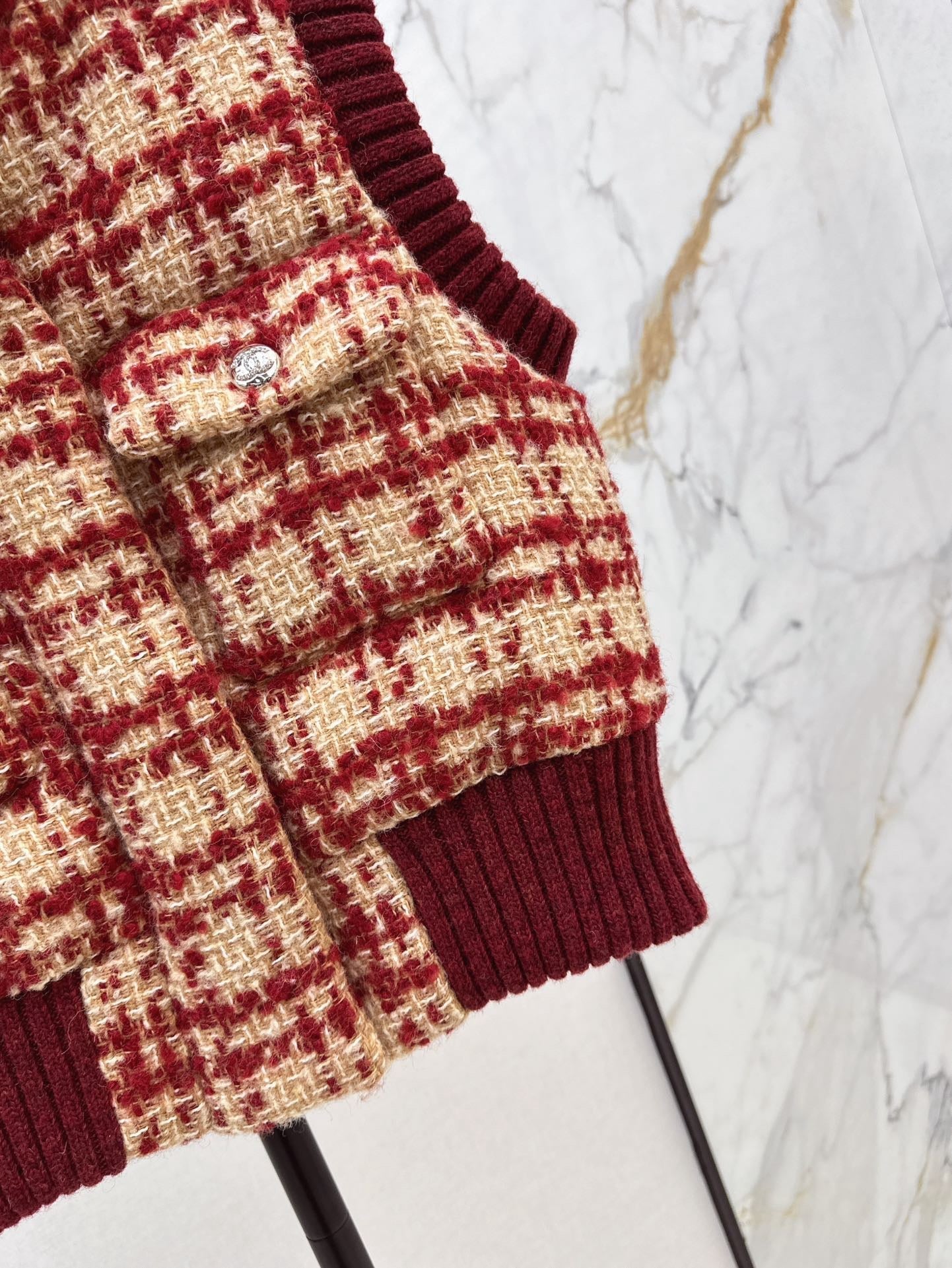 Ski Tweed Plaid Down Vest