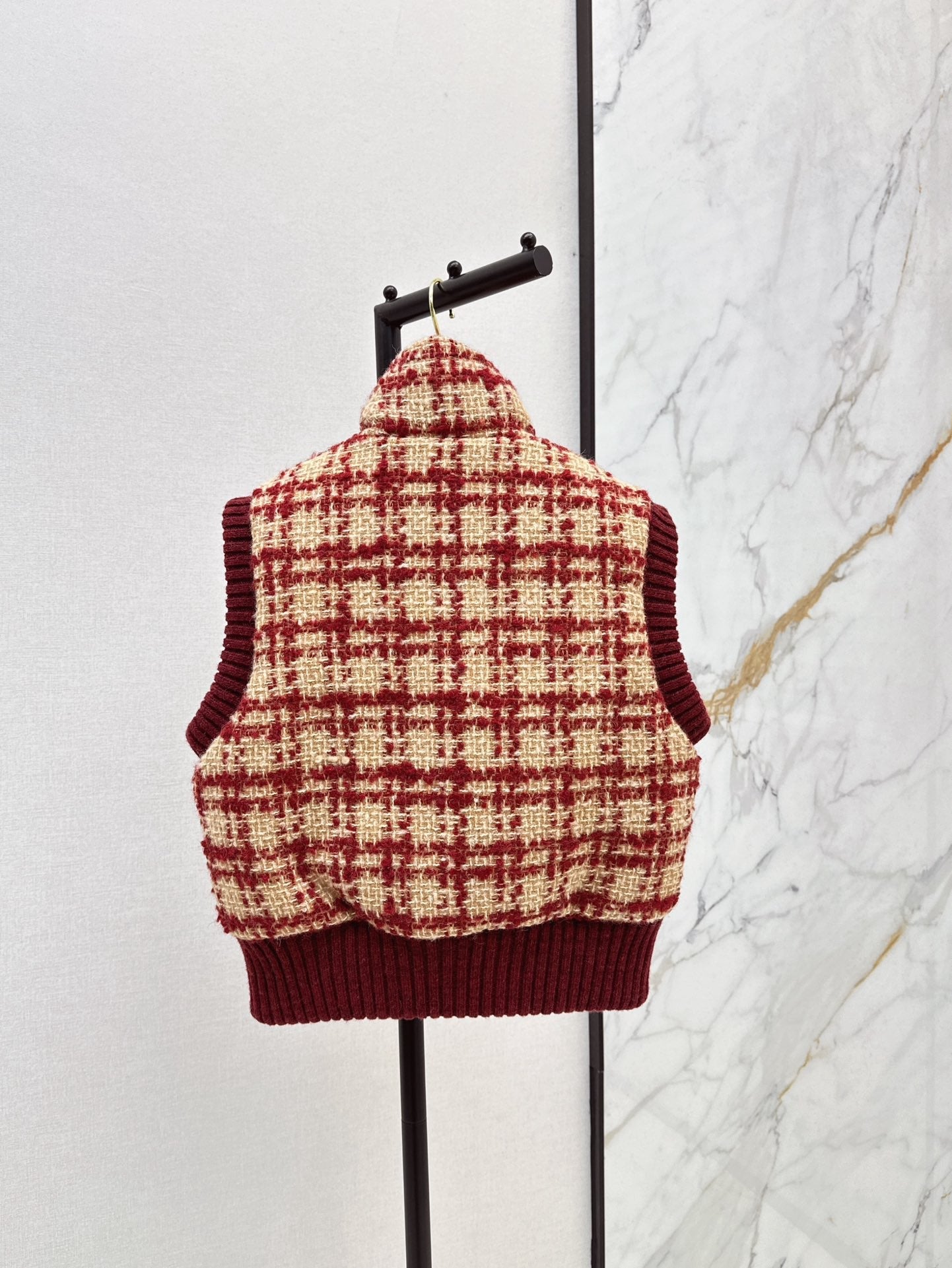 Ski Tweed Plaid Down Vest