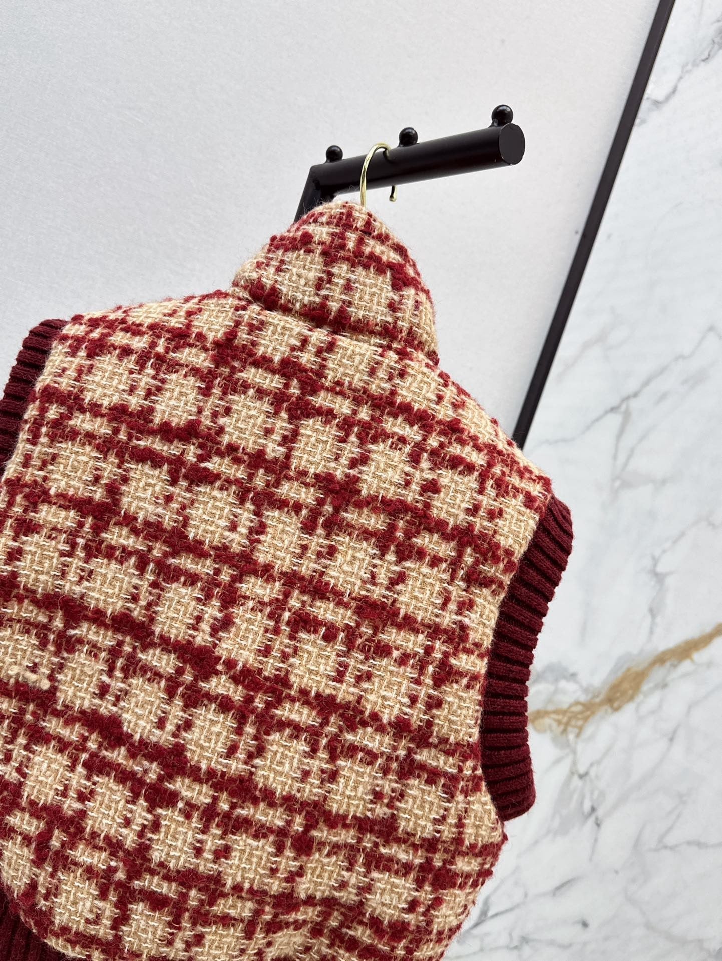 Ski Tweed Plaid Down Vest