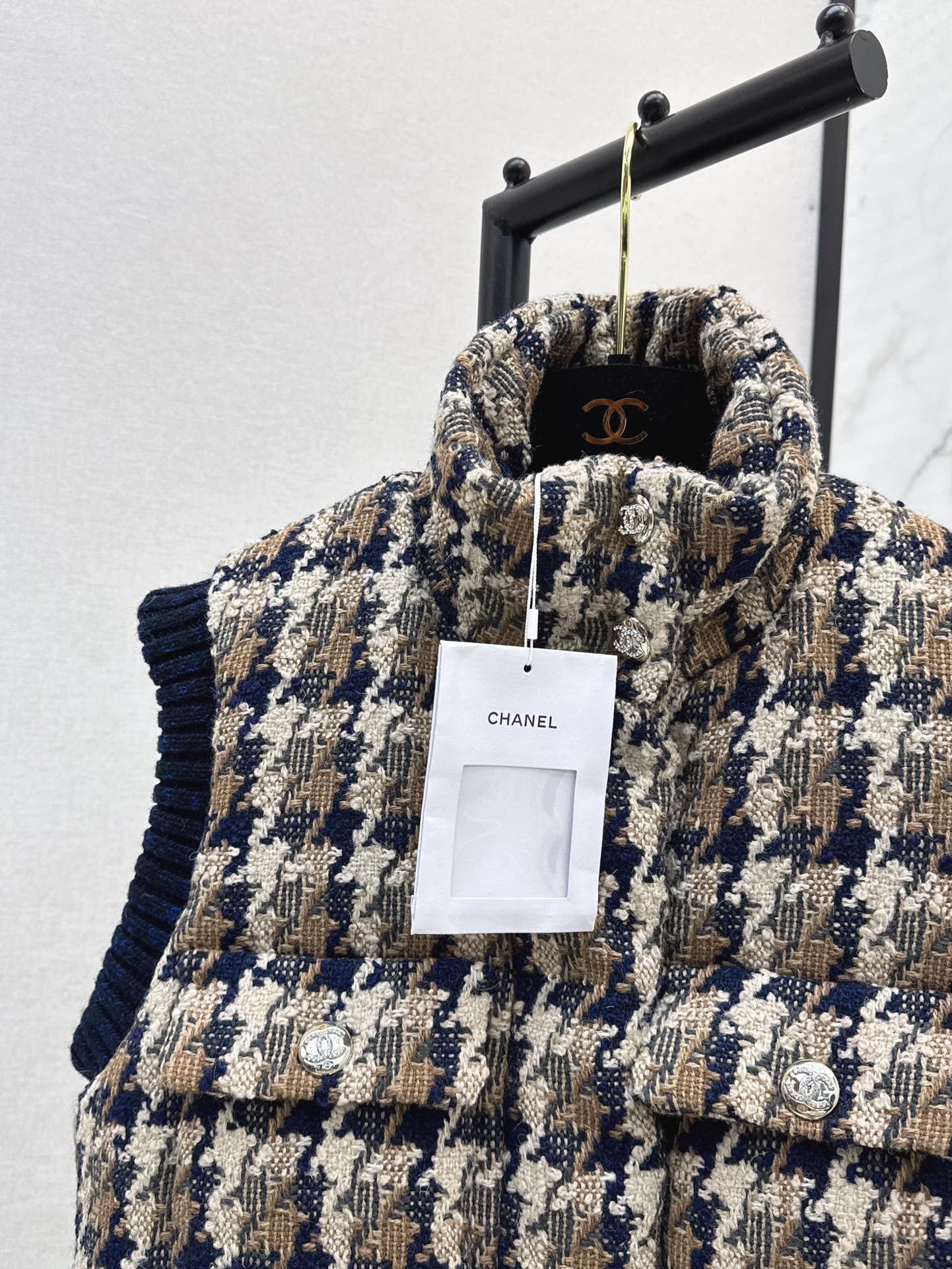 Ski Tweed Plaid Down Vest