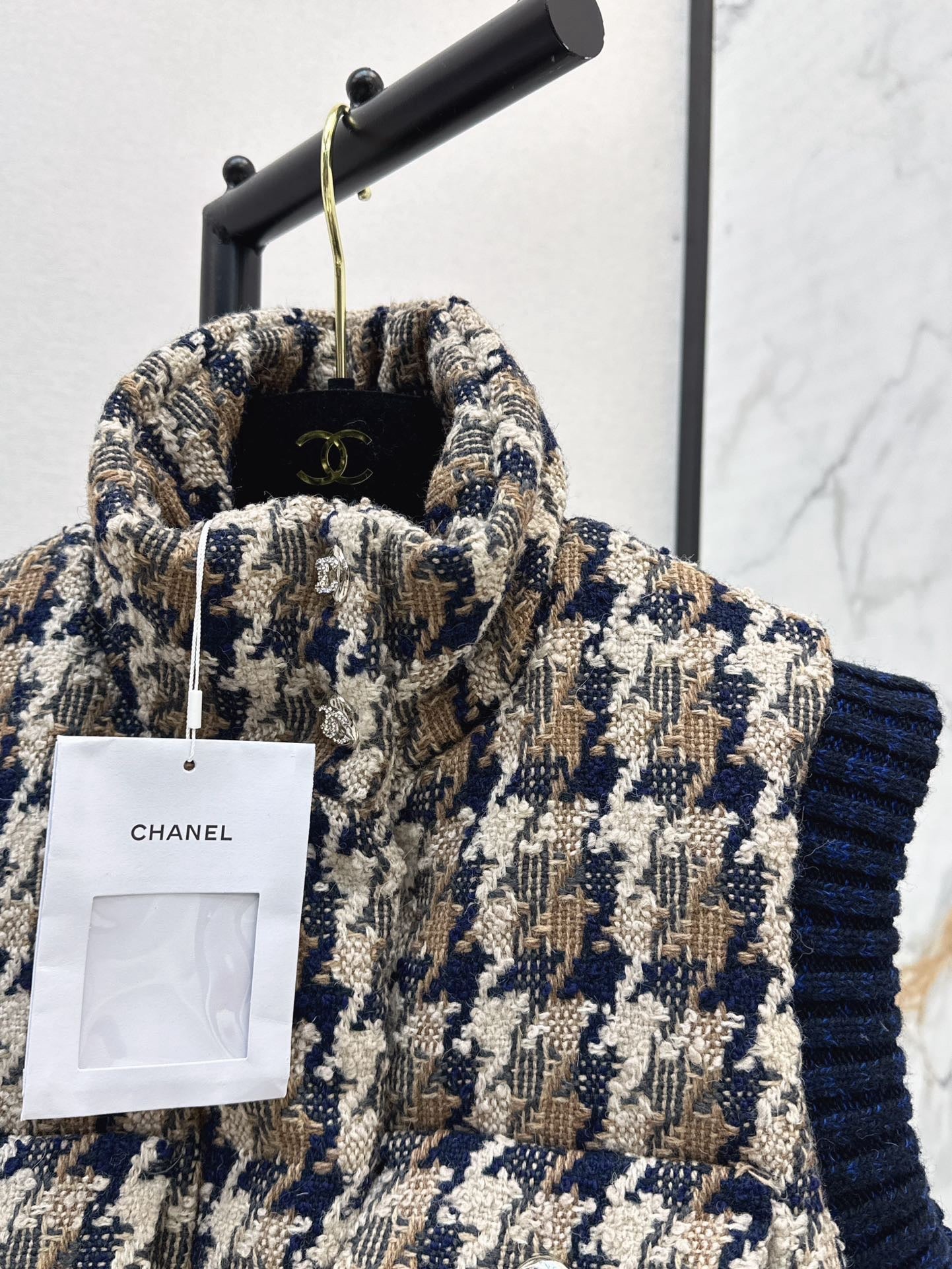 Ski Tweed Plaid Down Vest