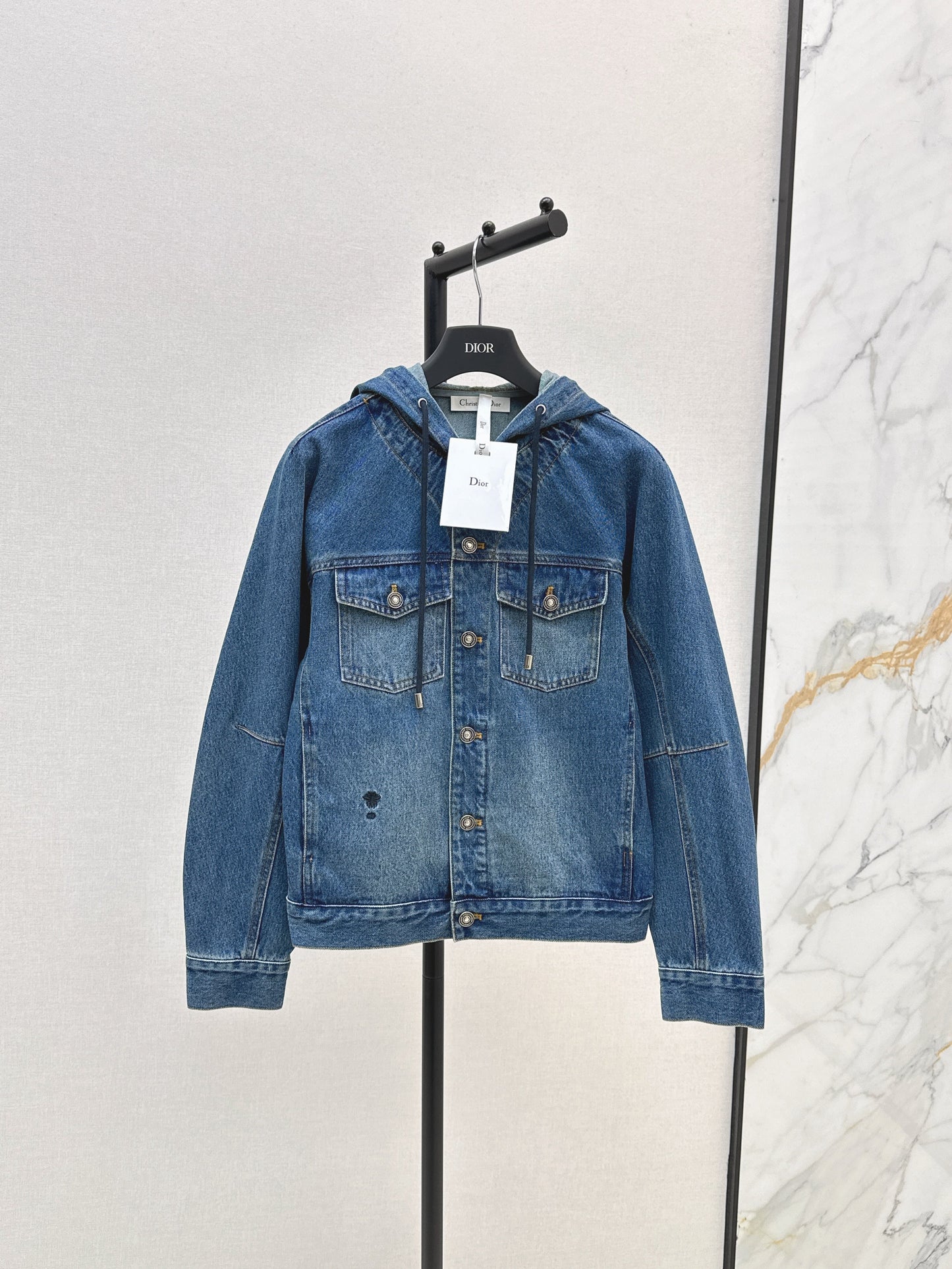 Hooded denim jacket