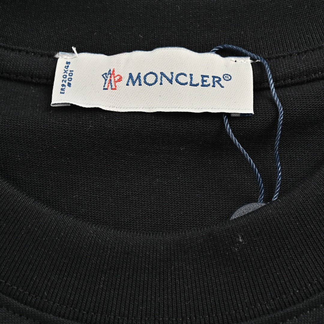flocked letter logo printed short sleeves