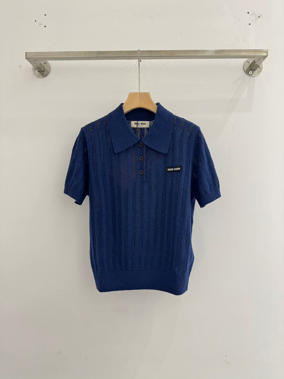 25ssPolo collar knit short sleeve top