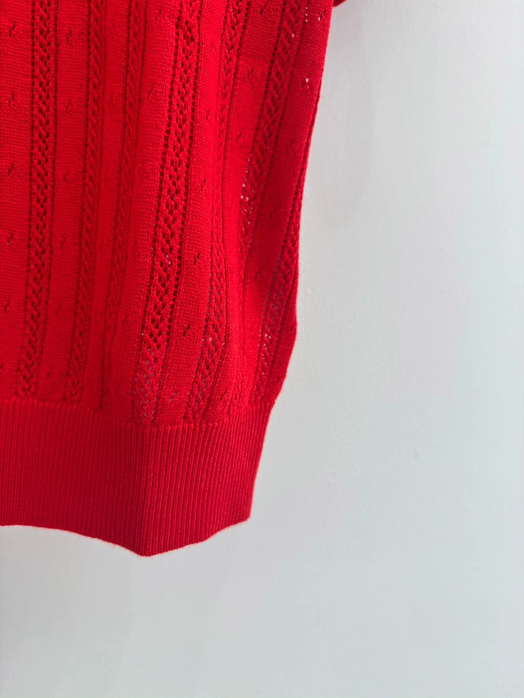 25ssPolo collar knit short sleeve top