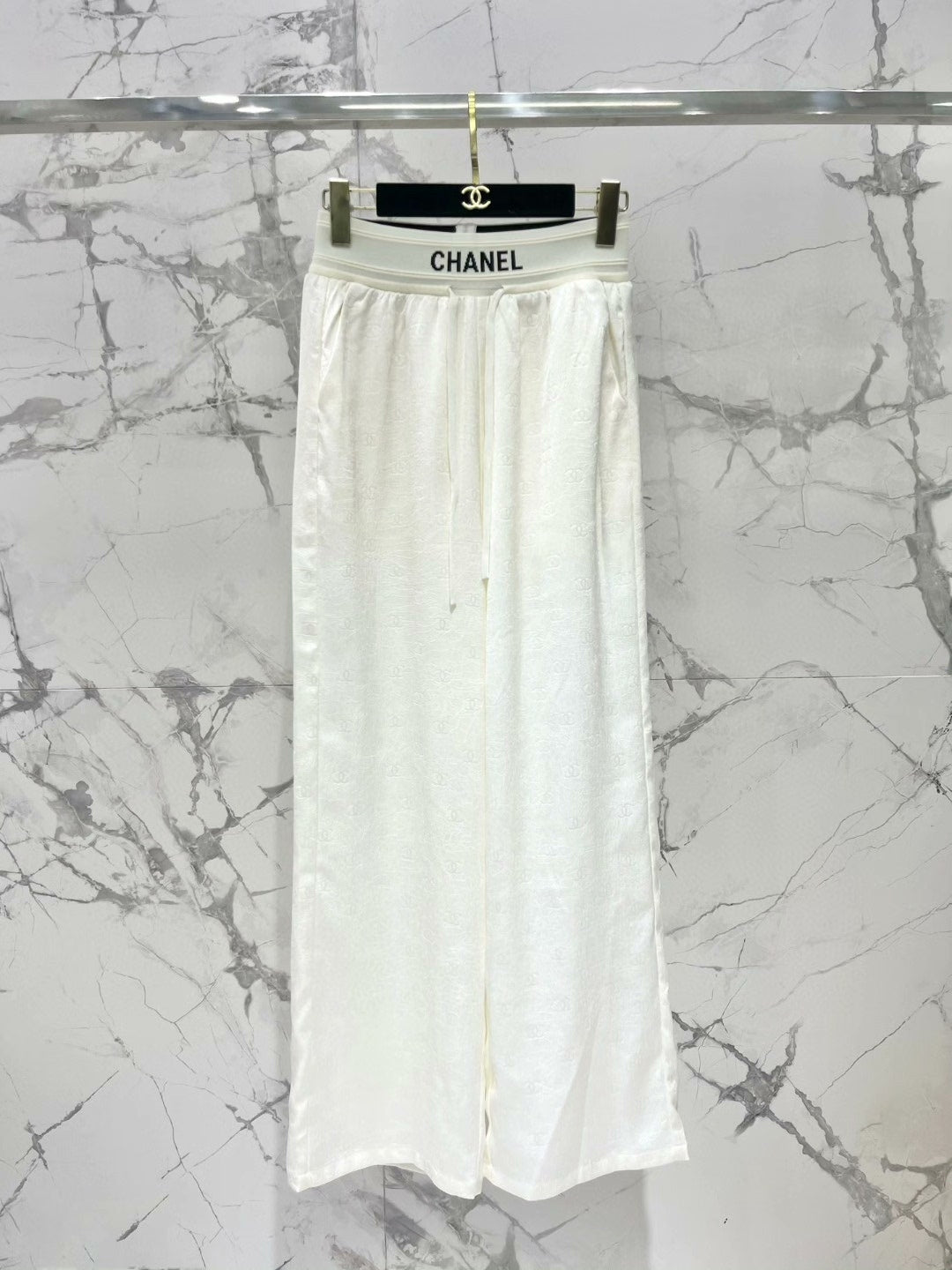 25 spring and summer elastic waist wide leg pants