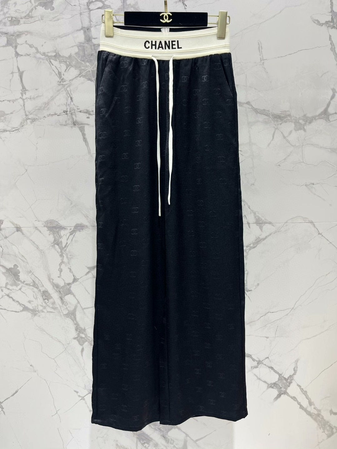 25 spring and summer elastic waist wide leg pants