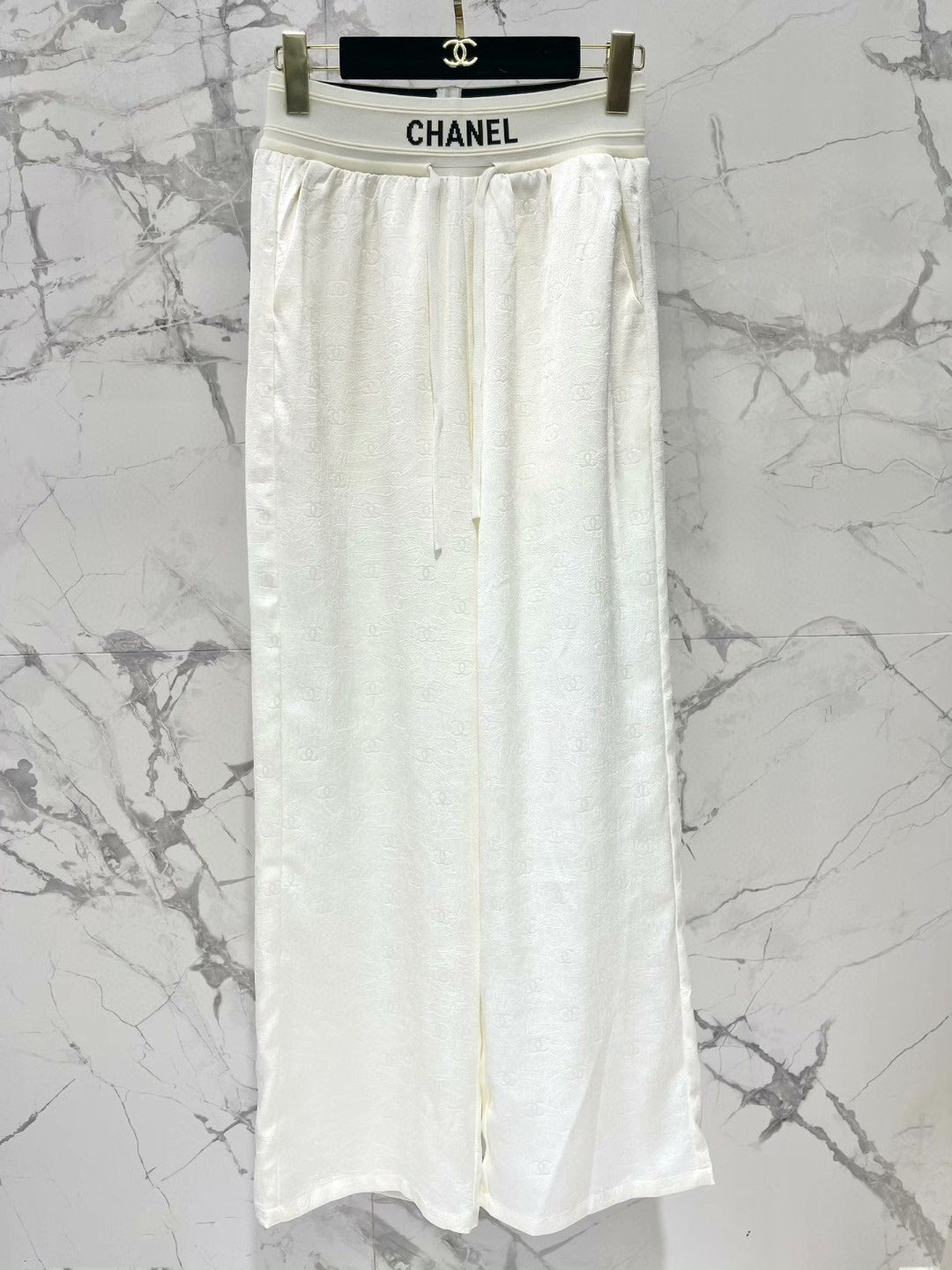 25 spring and summer elastic waist wide leg pants