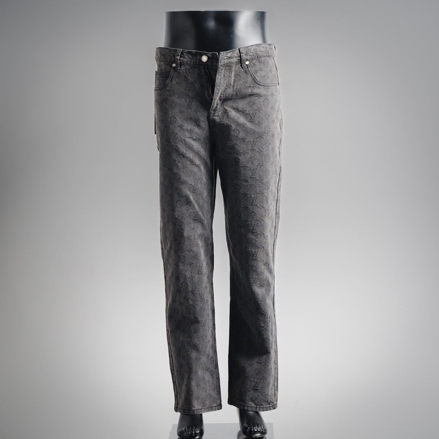 25FW Allover Monogram Gray Jacquard Denim Jacket