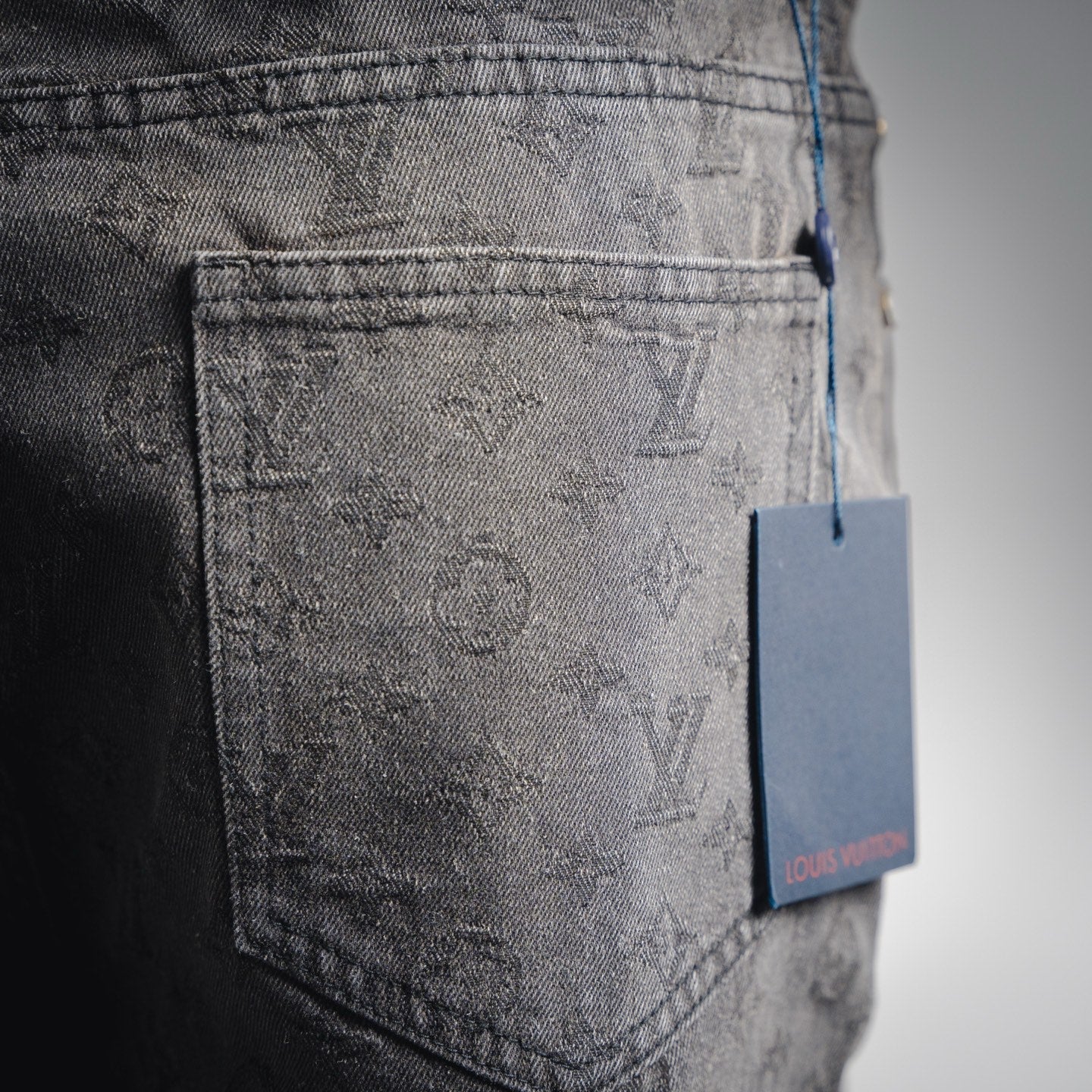 25FW Allover Monogram Gray Jacquard Denim Jacket