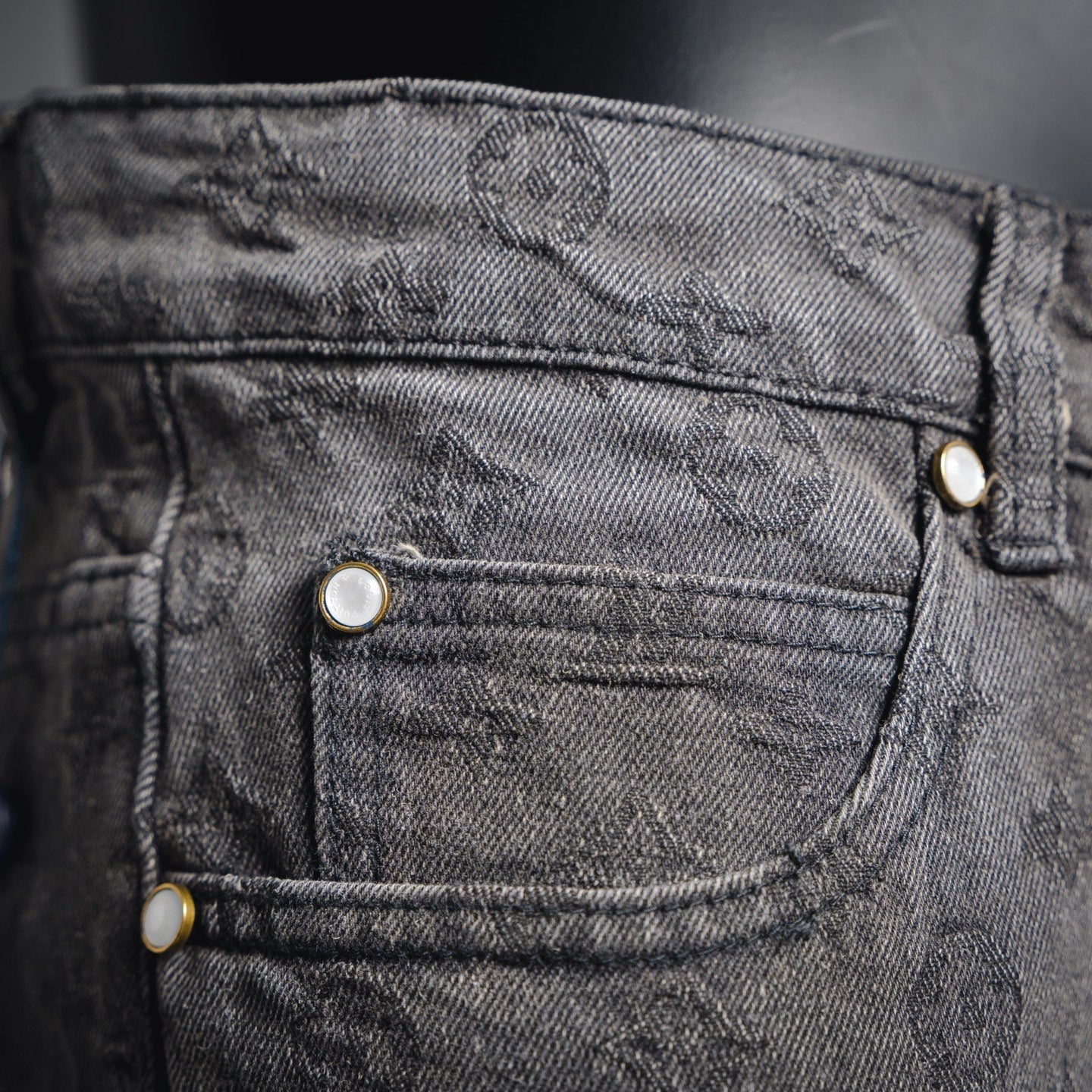 25FW Allover Monogram Gray Jacquard Denim Jacket