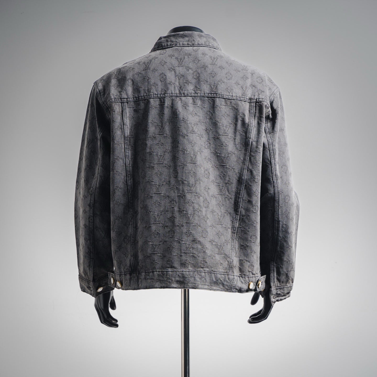 25FW Allover Monogram Gray Jacquard Denim Jacket