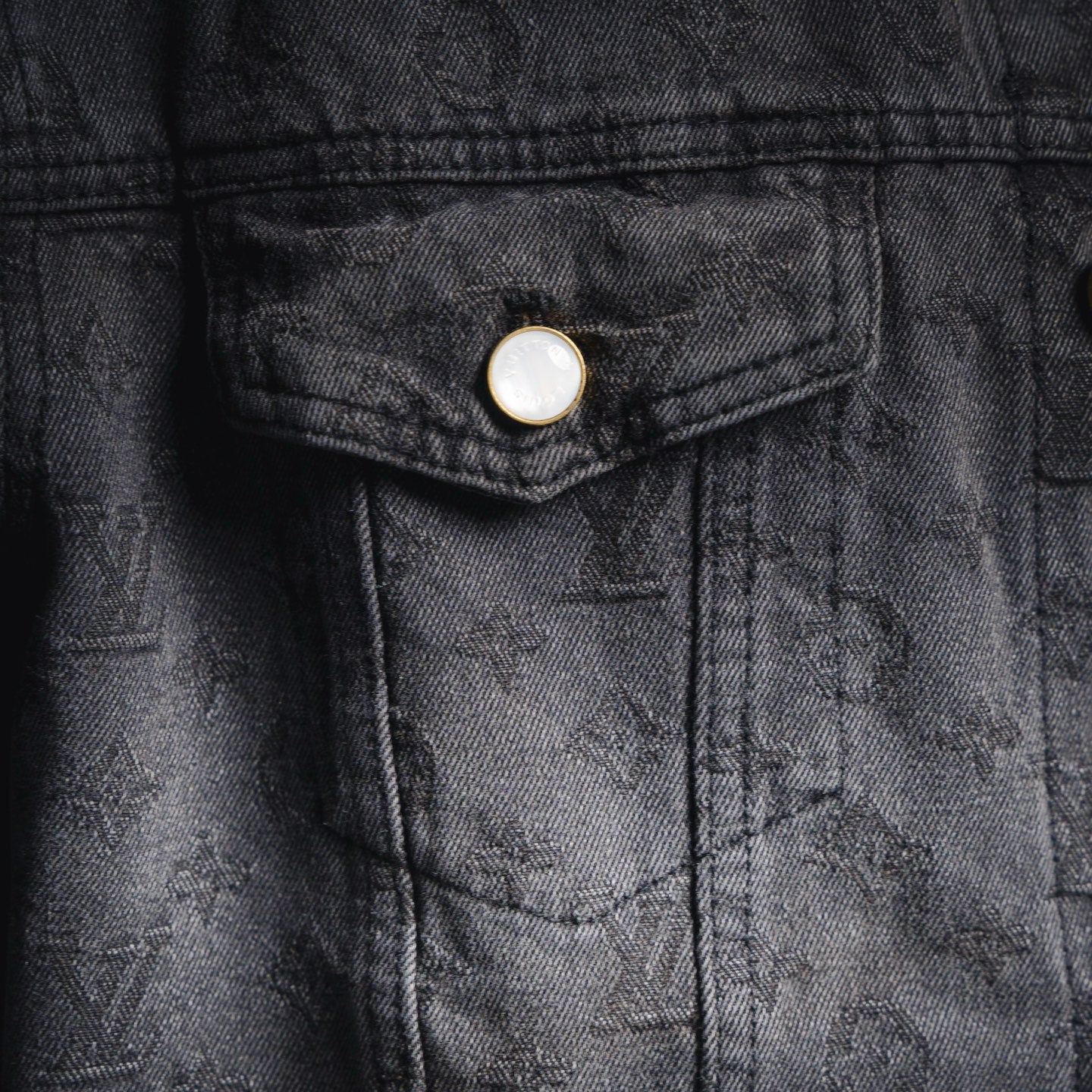 25FW Allover Monogram Gray Jacquard Denim Jacket