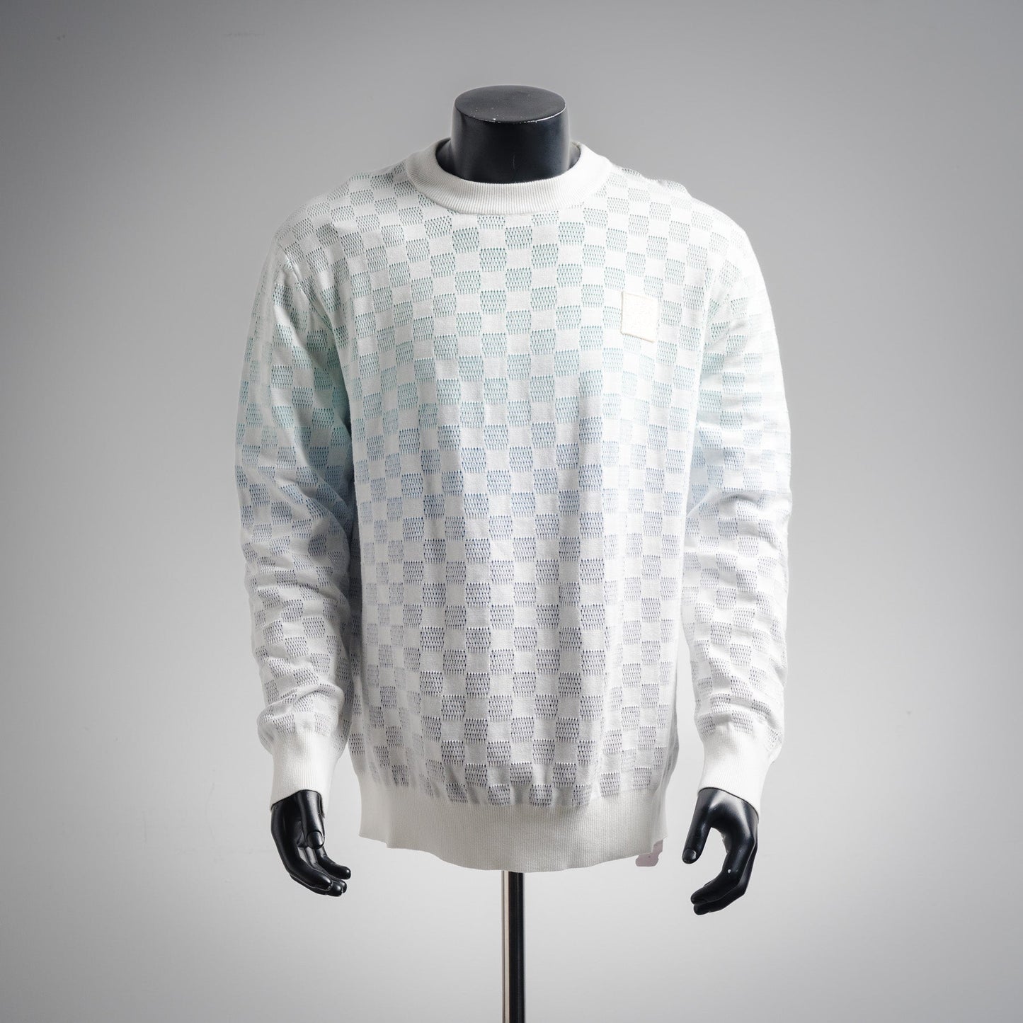 25 Gradient all-over print knitted crewneck sweater