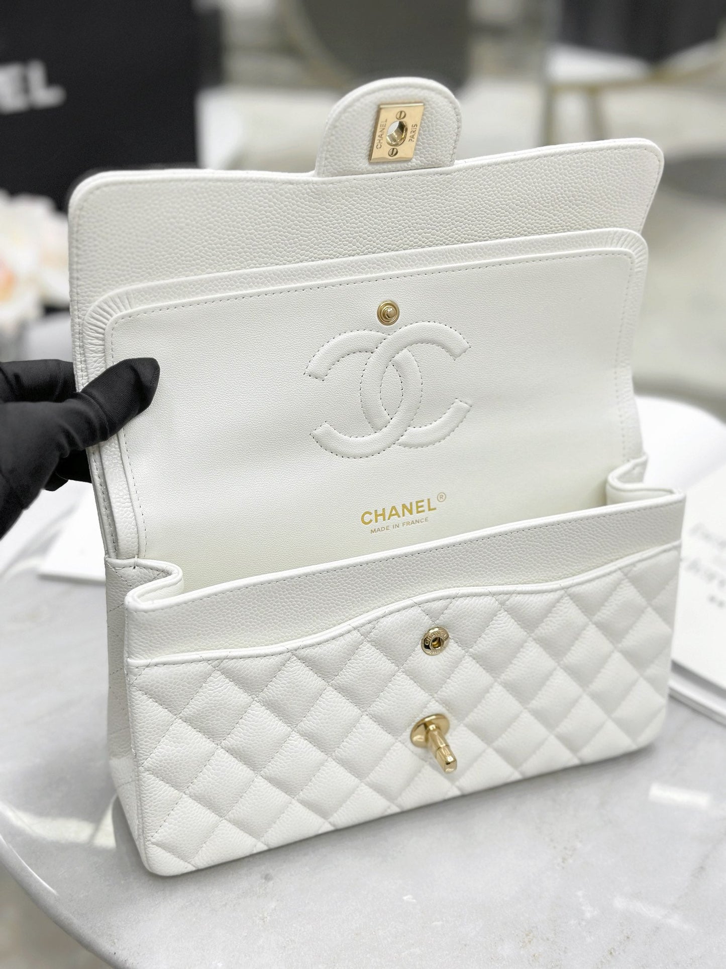 ππππ¦ White Ball Gold--lambskin