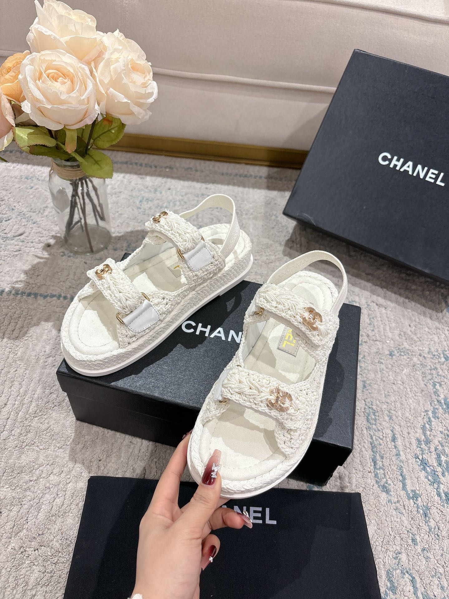 25S Dad Sandal Raffia Calfskin