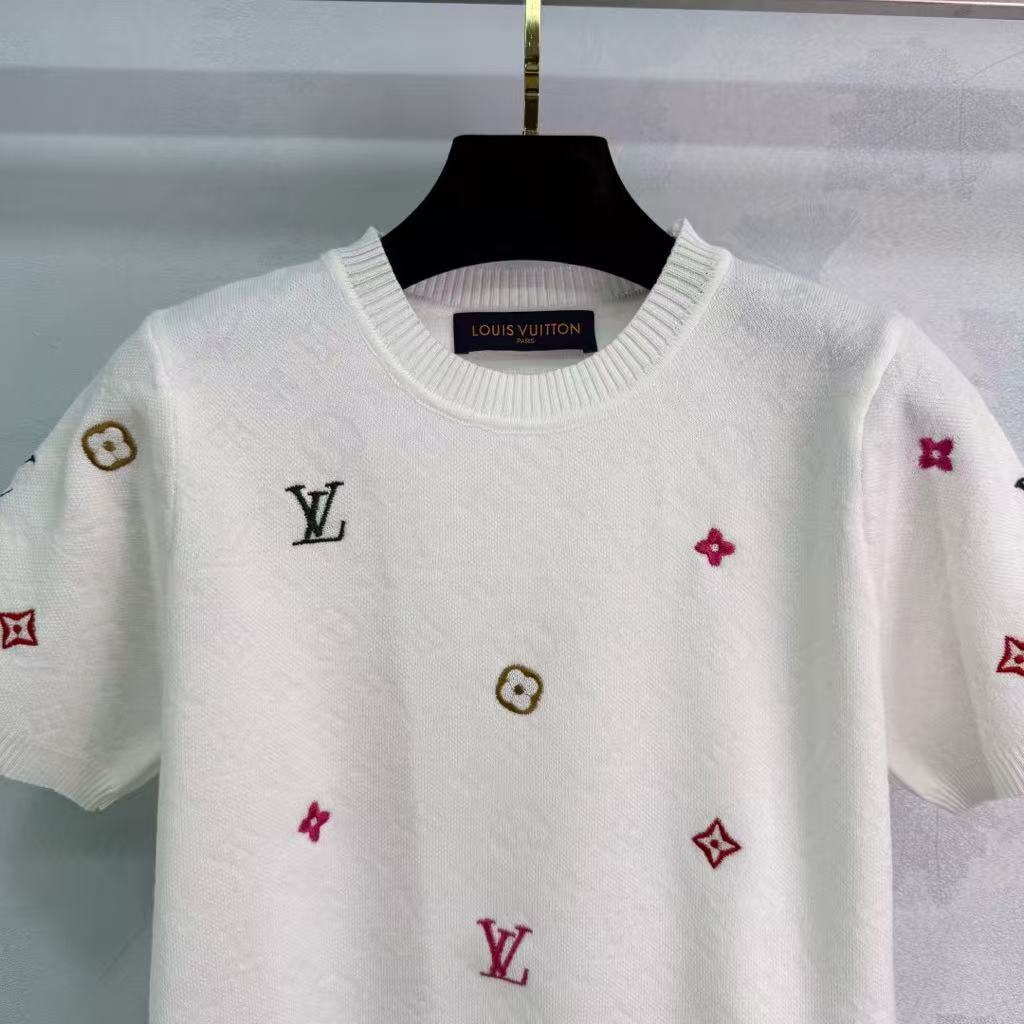 25SS Knitted round neck short sleeved shirt)