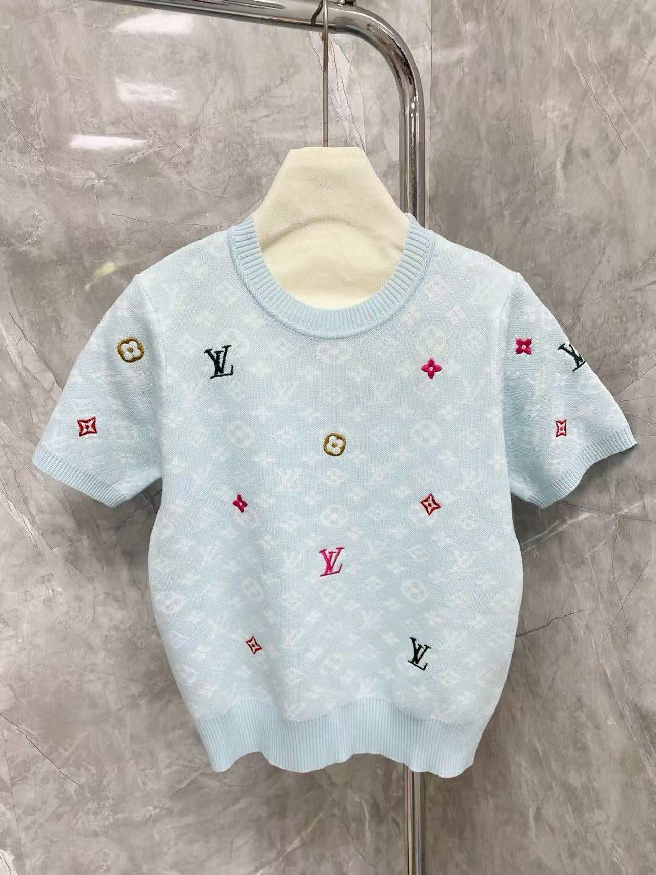 25SS Knitted round neck short sleeved shirt)