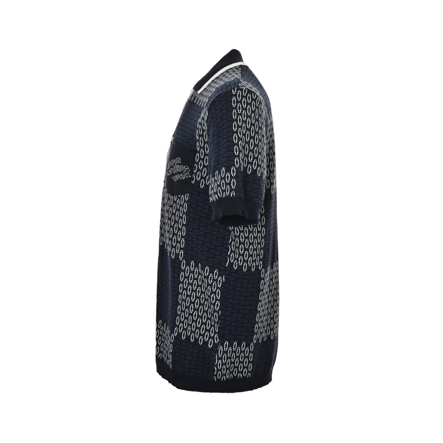 25ss checkerboard knitted short sleeve cardigan