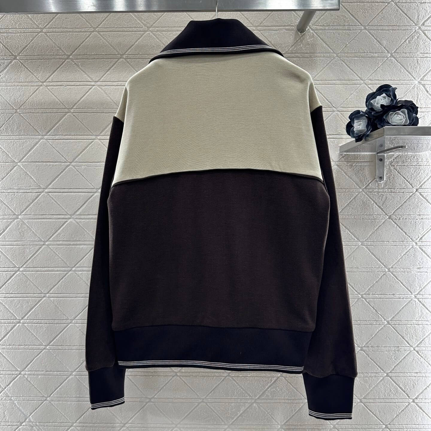 Vintage Color-Block Notch Lapel Jacket