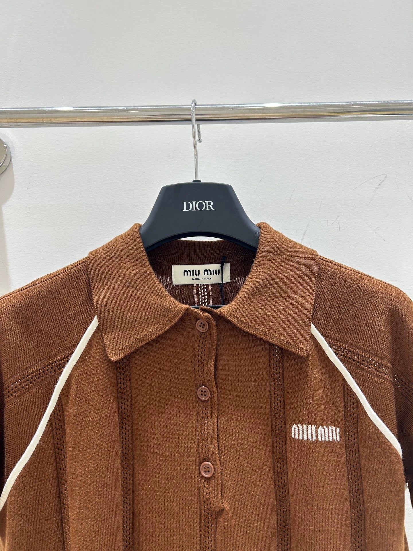 25 Summer new brown lapel knitted short sleeves