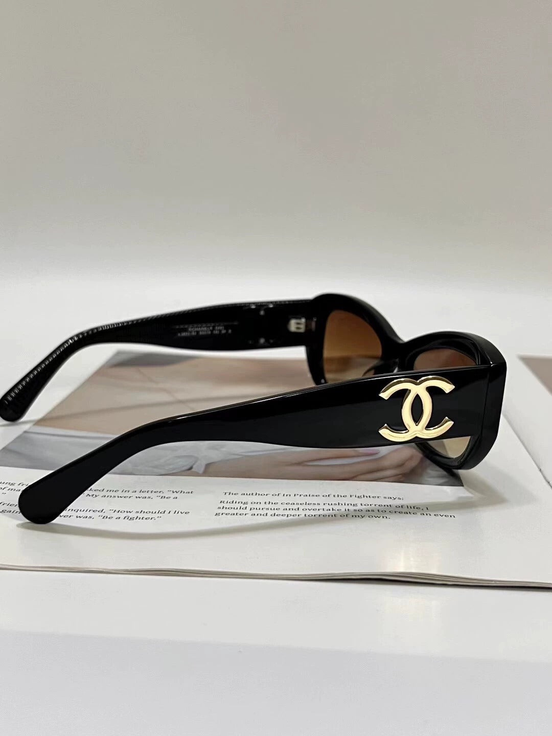 Black brown big C logo sunglasses