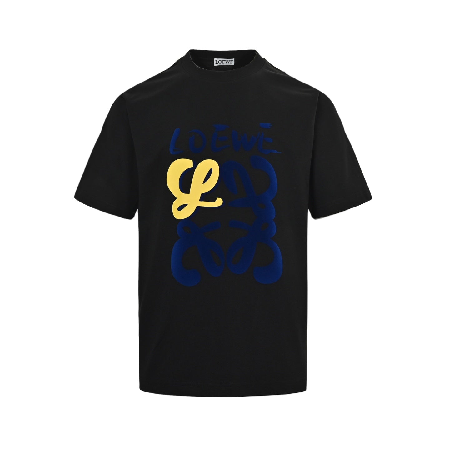 25ss Graffiti painted flocked printed short sleeves