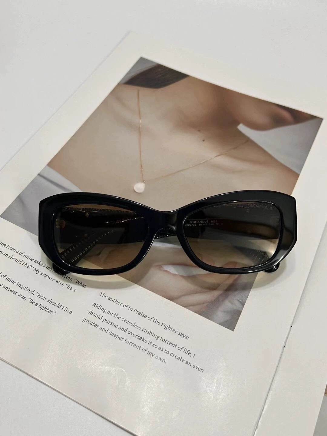Black brown big C logo sunglasses