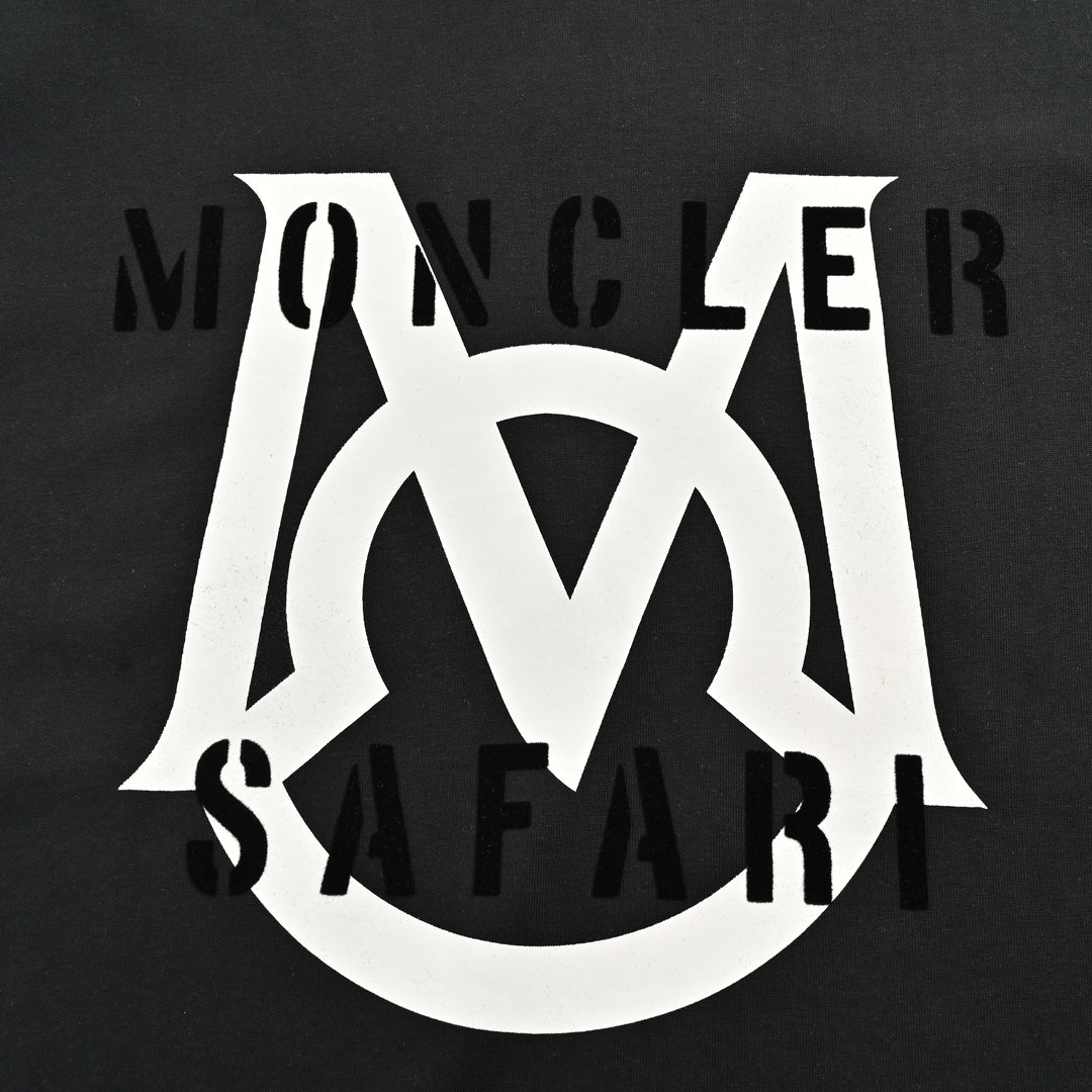 flocked letter logo printed short sleeves