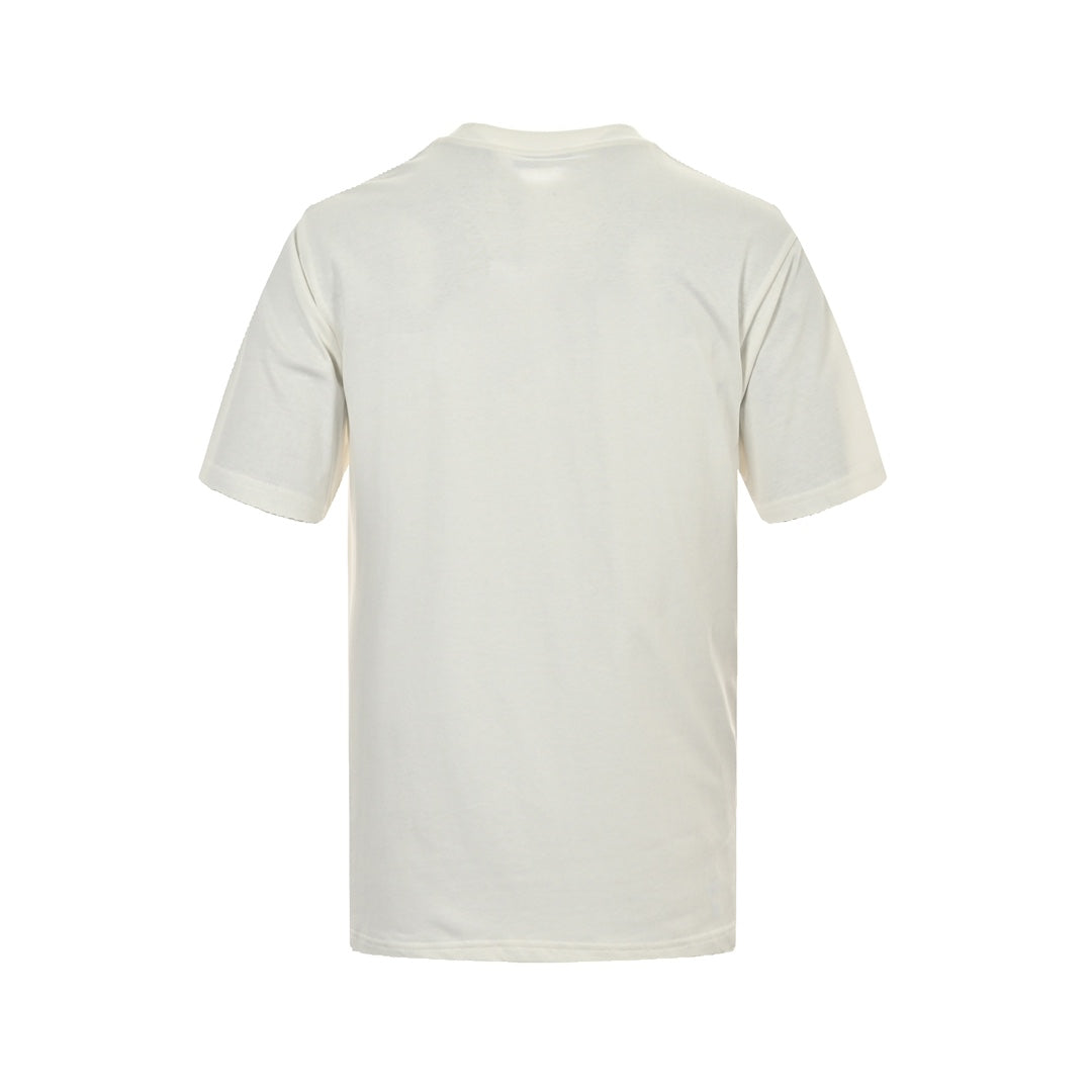 flocked letter logo printed short sleeves
