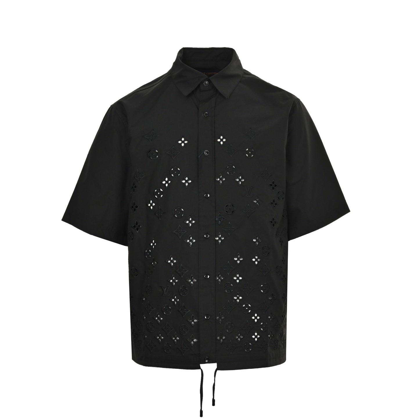 25ss floral hollow embroidery short sleeved shirt