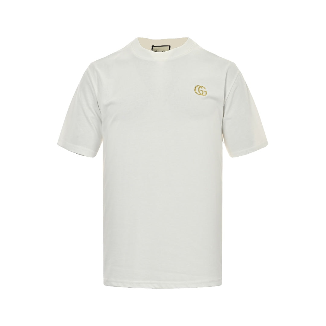 25ss Double G gold logo embroidered short sleeves